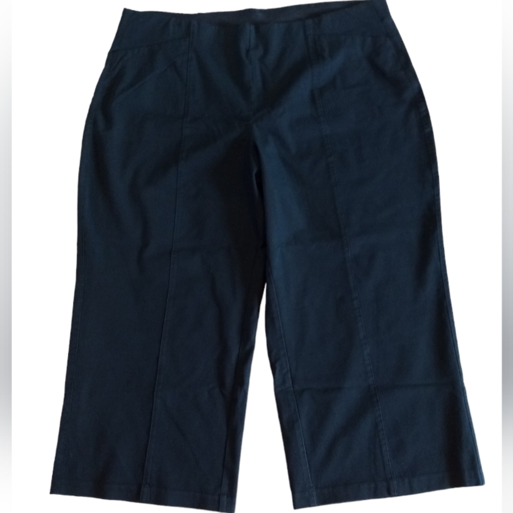 Old Navy Wide Legged Black Slacks Size 4X Front Slash Pockets